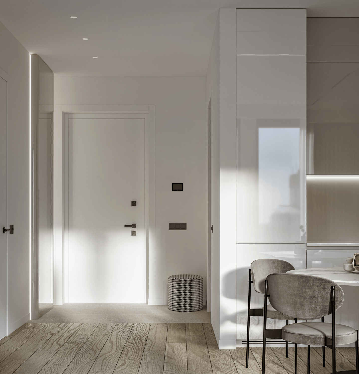 Рендеры готовой отделки в стиле «Smart White»