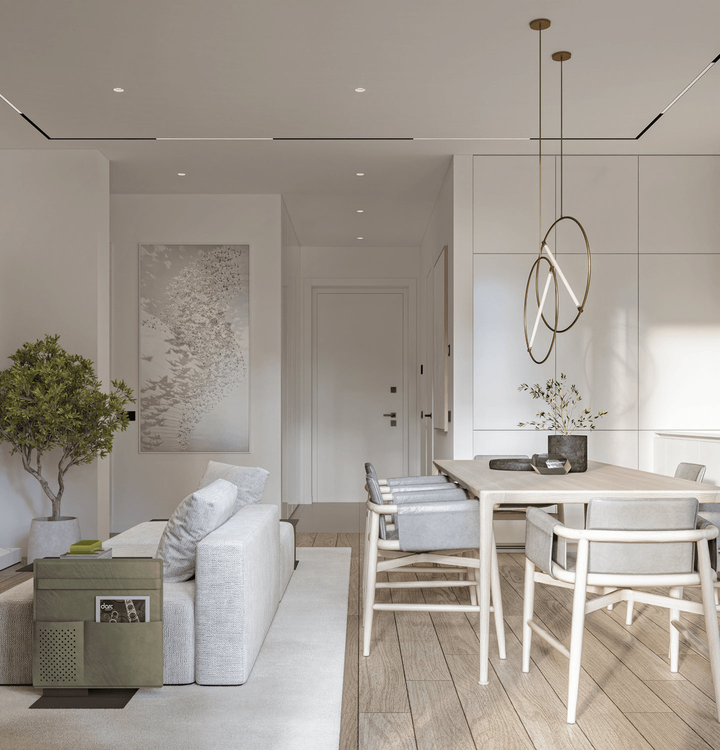 Рендеры готовой отделки в стиле «Smart White»