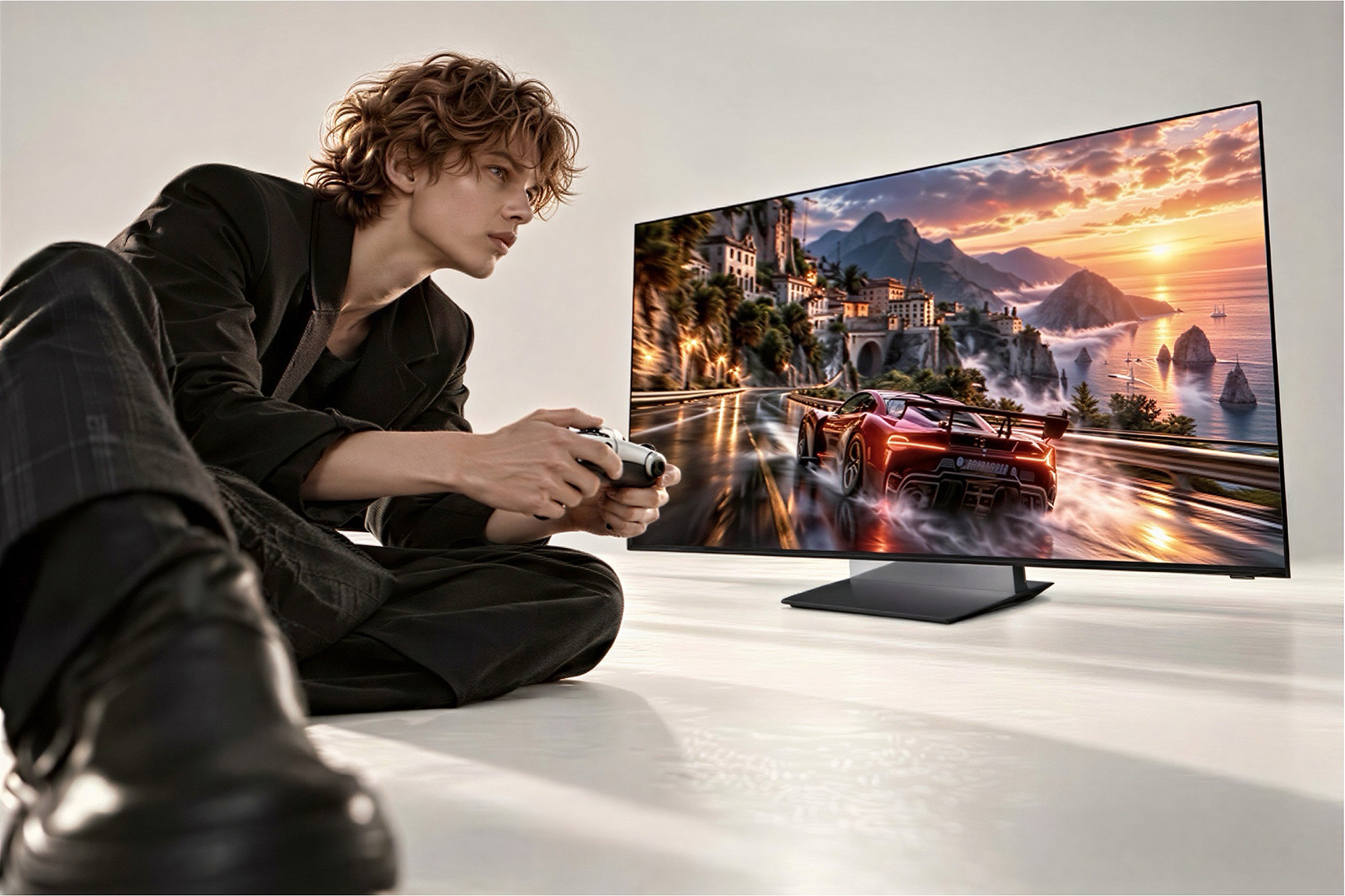 Телевизор Samsung Микро RGB в гостиной